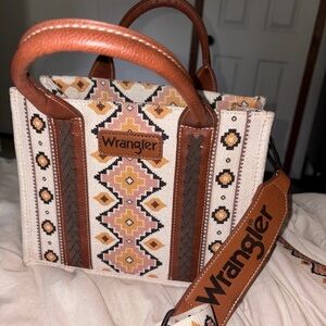 Wrangler Women's Geometric Tan and Brown Mini Bag